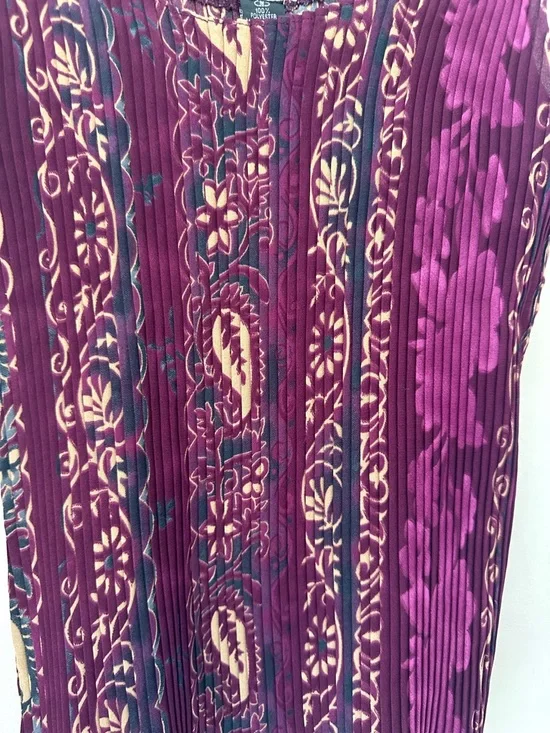 Vintage 90’s/Y2K Era Purple Boho Printed Ribbed Tank Top Size Small - Picture 4 of 6